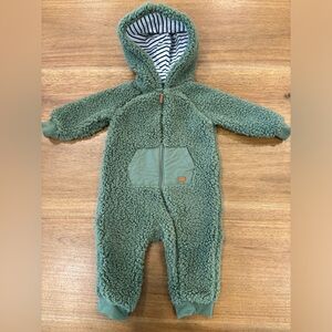 7 for all mankind fleece baby coveralls dark green 6-9 month NWOT snow suit